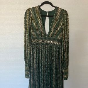 Baltic Born green and gold long sleeve gown